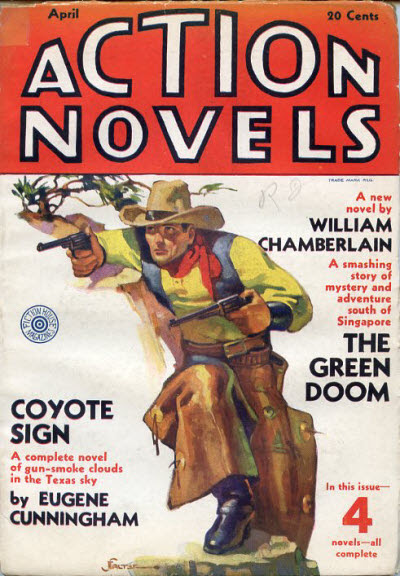 Action Novels, April 1932 cover by J.P. Falter Action Novels, April 1932 cover by J.P. Falter