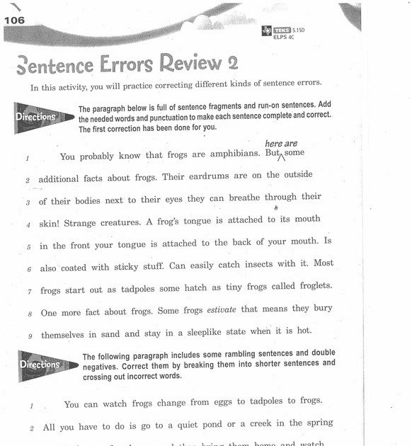 Grammar Proofreading Worksheet 4Th Grade Evan Moor Daily Paragraph 