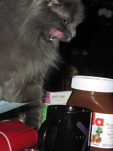 Gruff licking her chops