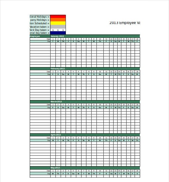 Employee Pto Tracker Template MS Excel Templates