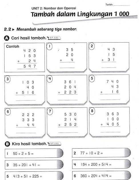 Latihan Matematik Darjah 2