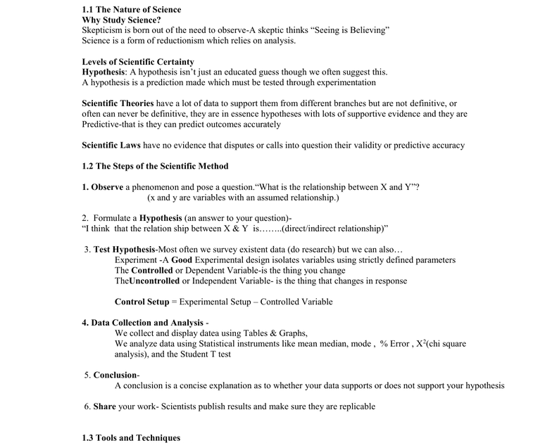 Science Form 3 Chapter 1 Notes - Biology Chapter 1 Notes 1 1 The Nature ...