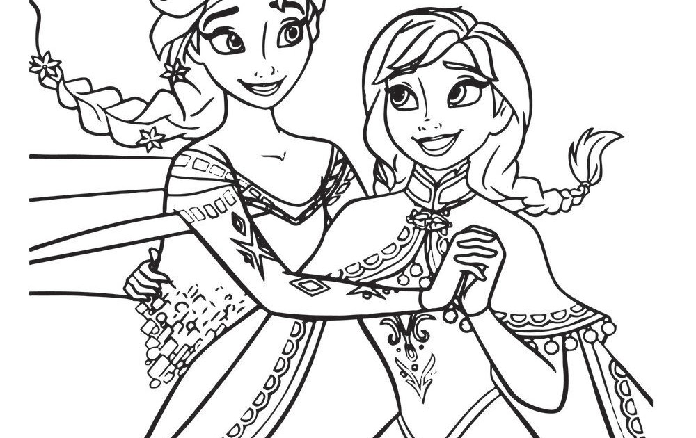 Queen Anna Princess Elsa Frozen 2 Coloring Pages For Kids - colouring