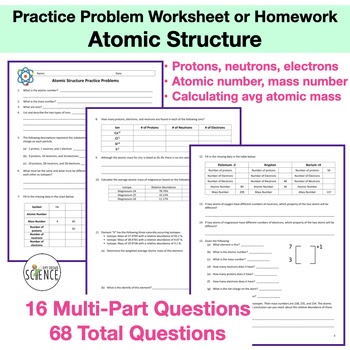 Atomic Structure Worksheet Answer Key / Atomic Structure And Electrons