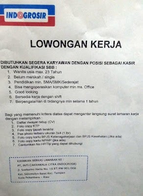 Lowongan Kerja PT. Inti Cakrawala Citra (INDOGROSIR) Juli 2016 - Bursa Lowongan kerja Terbaru ...