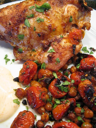 Roast Chicken with Garbanzo Beans, Tomatoes & Paprika