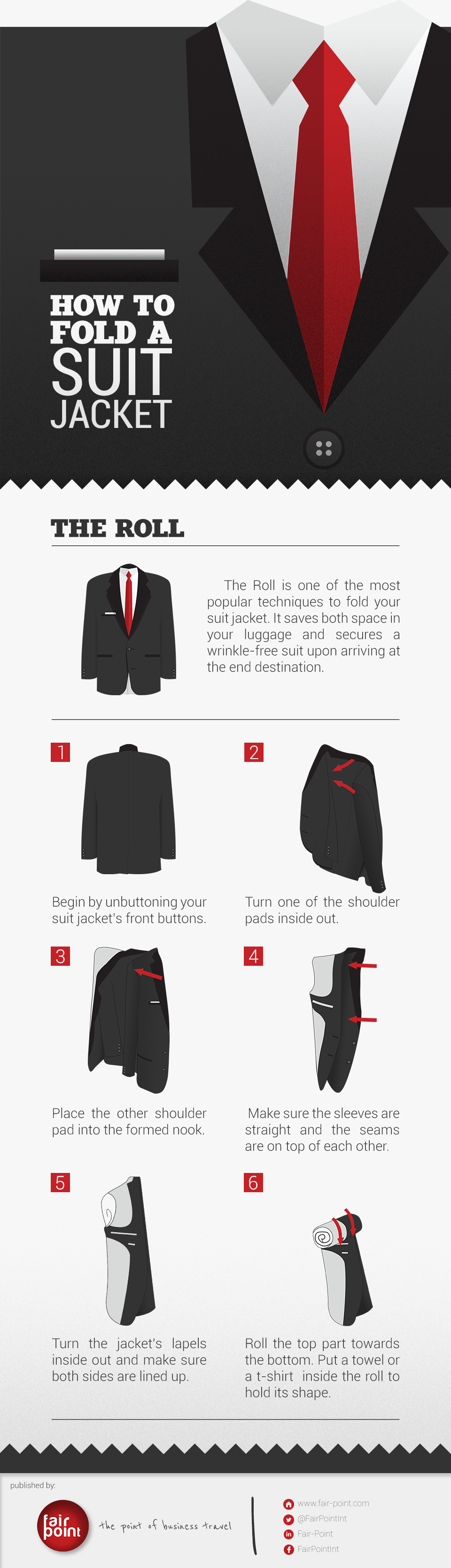 How to Fold a Suit in 6 Steps - Infographics