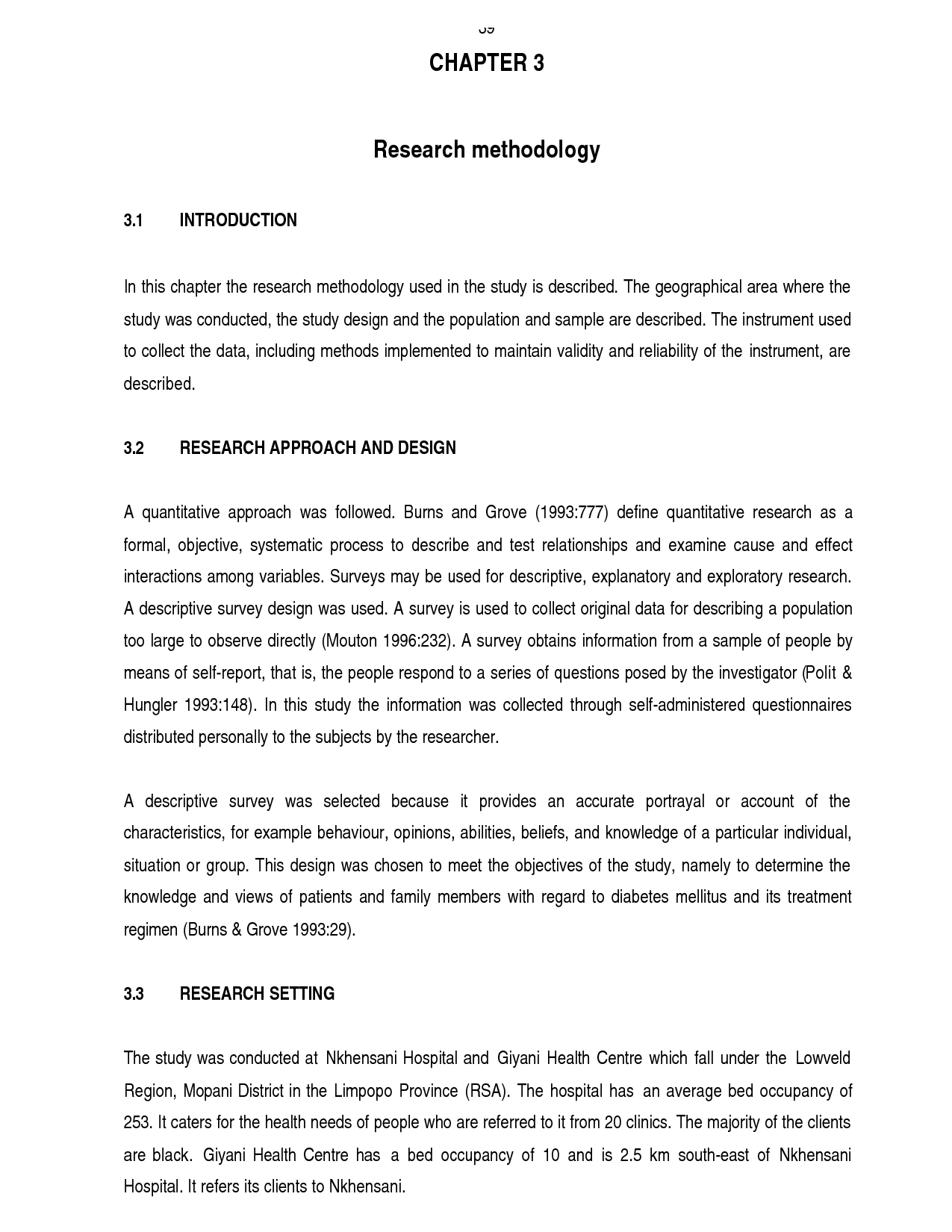 methodology in a paper sample