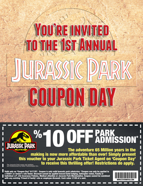 Geek Art Gallery Fresh Take Jurassic Park Coupon