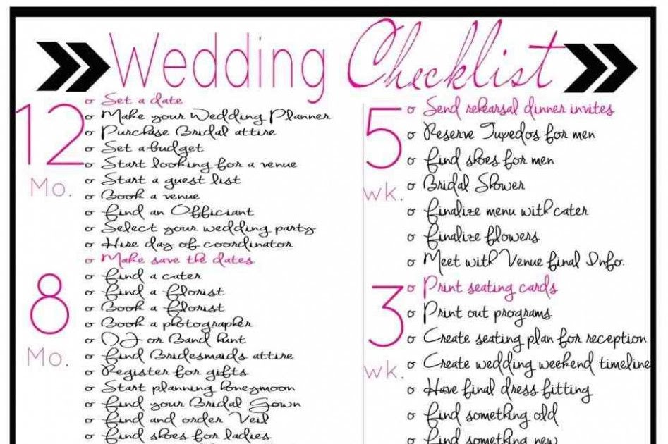 Free Printable Printable Wedding Checklist The Knot