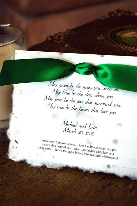 Irish Blessing / Wedding Party Favor / Eco Friendly Irish Blessing / Wedding Party Favor / Eco Friendly