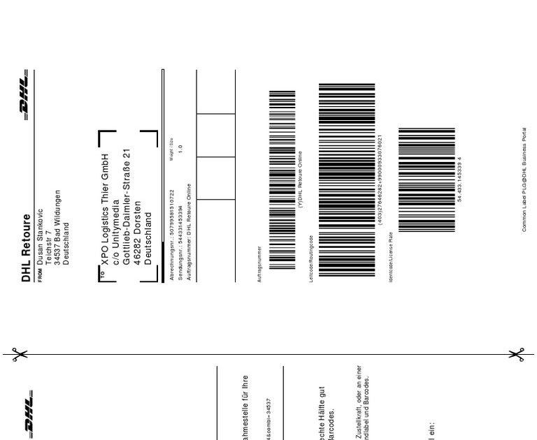 Dhl Retourenetikett Ausdrucken / Dhl Mobile Retoure So Werden