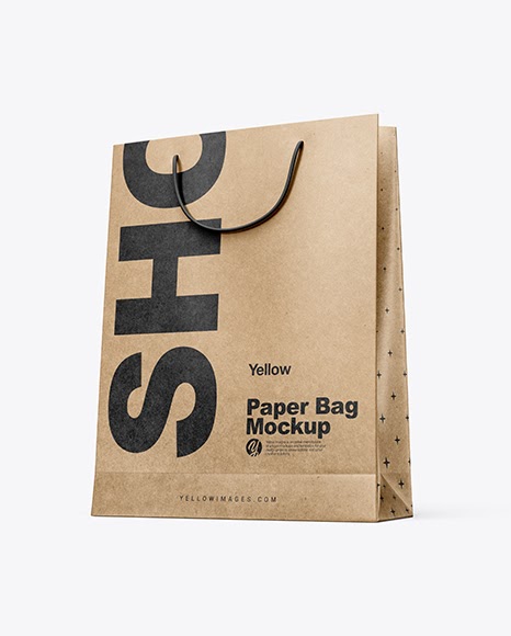Download Kraft Paper Shopping Bag Mockup - Half Side View (Hero ...