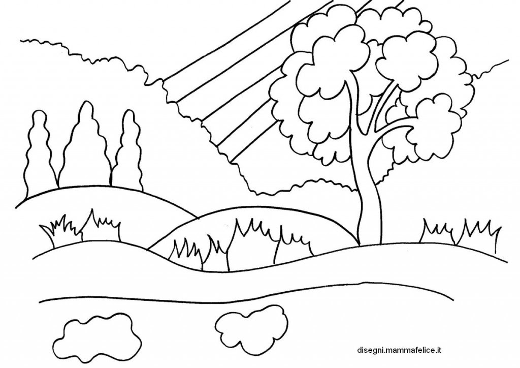 Disegni Da Colorare Di Primavera Paesaggi Arcobaleno Coloradisegni