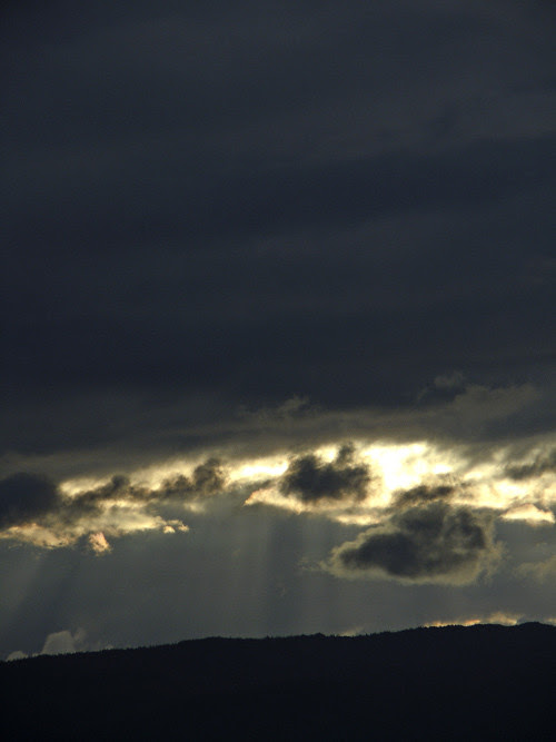 light rays and clouds, Kasaan, Alaska