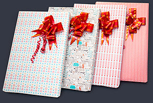 FOUR NEW GIFT WRAPS TO CHOOSE FROM