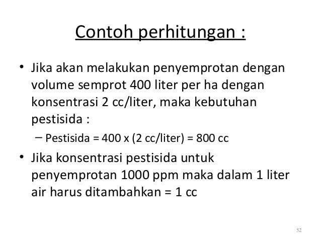 Contoh Soal Menghitung Kebutuhan Pestisida