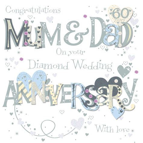Mum & Dad Diamond 60th Wedding Anniversary Greeting Card Mum & Dad Diamond 60th Wedding Anniversary Greeting Card