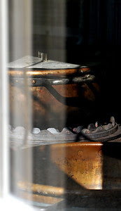 Candy kettles as viewed through the windows Candy kettles as viewed through the windows