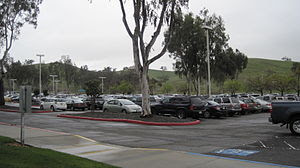 The employee parking lot on the campus of the ...