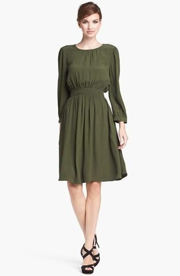 http://www.pinterest.com/pin/154177987216384782/ Loving the shape of this dress and that olive color!