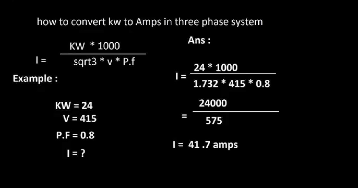 Conversion Kva Kw Triphasé