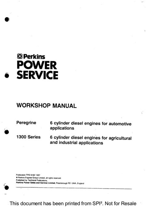 PERKINS 1300 SERIES WB DIESEL ENGINE Service Repair Manual
