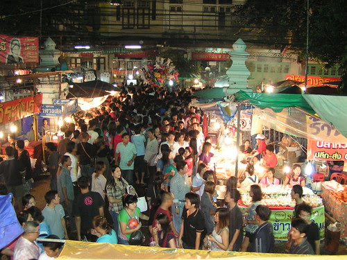 Temple fair crowd