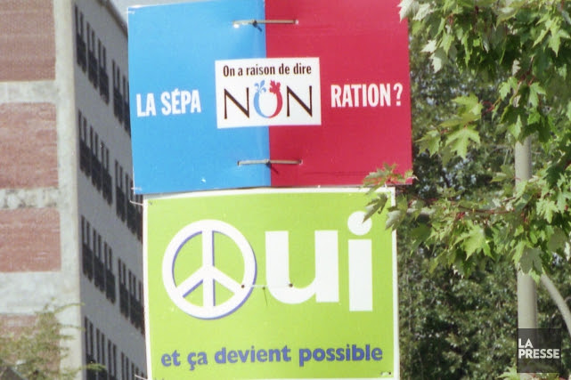 Le résultat du référendum de 1995 - 50,58 %... (PHOTO ROBERT SKINNER, ARCHIVES LA PRESSE)