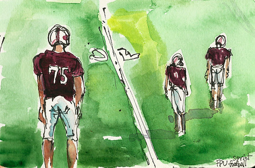 FPU sprint football players, UPenn vs. FPU, Ashburnham, Massachusetts