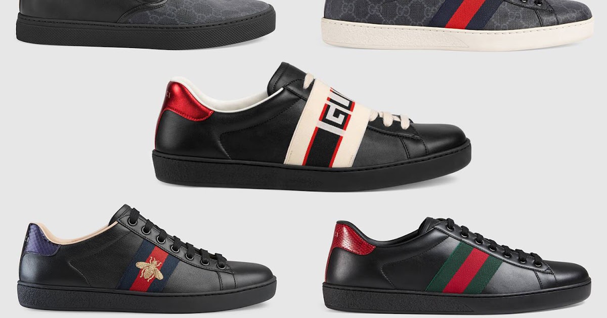black gucci canvas shoes