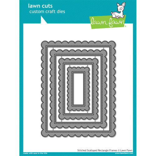 Lawn Fawn Stitched Scalloped Rectangle Frames Lawn Cut (LF1719)
