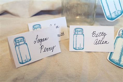 Mason Jar Wedding Place Cards & Table Numbers The Mason Jar Wedding Place Cards & Table Numbers The