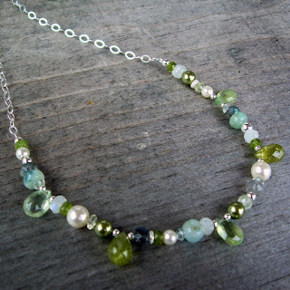 green bridesmaid necklace