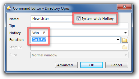 Definig the new hotkey