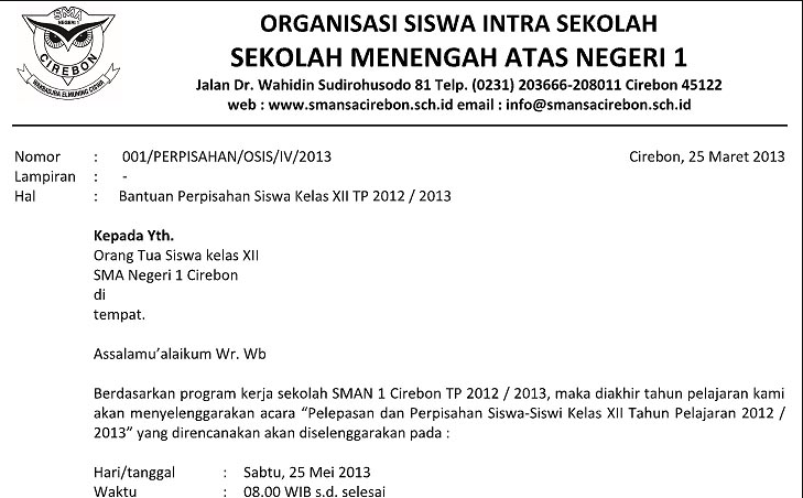 Contoh Surat Undangan Resmi Dari Sekolah Dalam Bahasa Inggris Nusagates