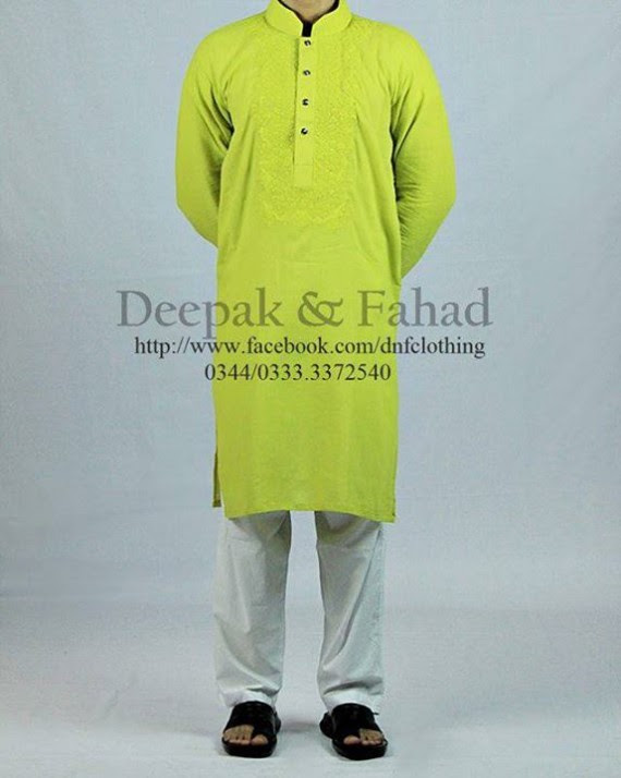 Mens-Boy-New-Summer-Eid-Dress-Kurta-Kamiz-Salwar-Pajama-by-Deepak-Fahad-12 Mens-Boy-New-Summer-Eid-Dress-Kurta-Kamiz-Salwar-Pajama-2013-by-Deepak-Fahad-12