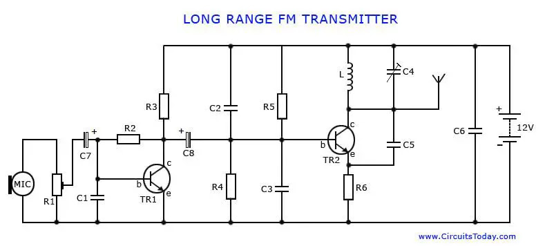 500 Km Fm Transmitter Circuit Diagram - Circuit Diagram Images