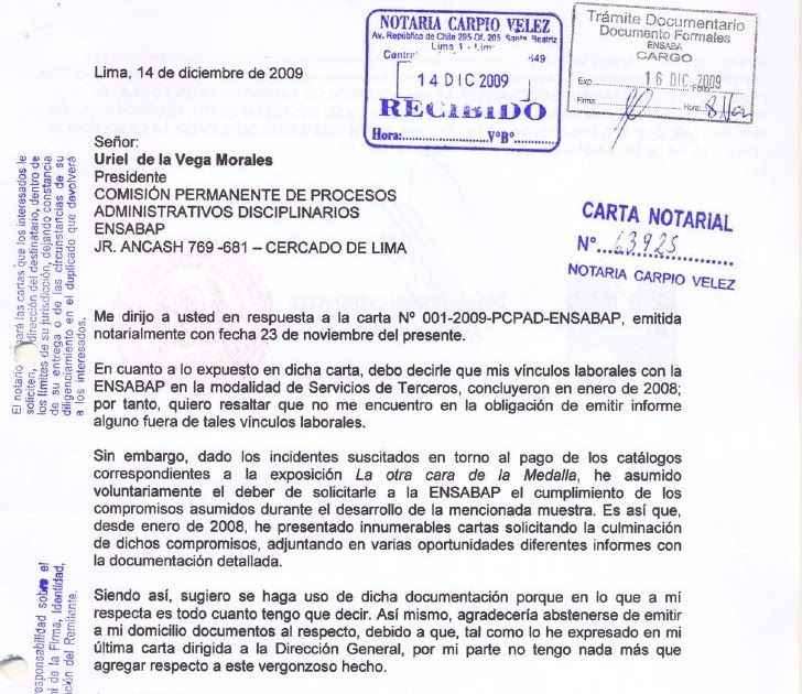 Carta De Despido Notarial - i Carta De