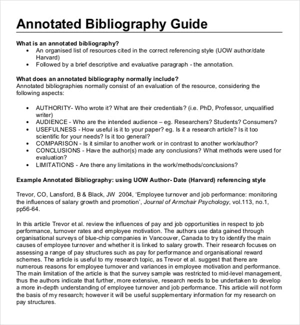 annotated bibliography generator harvard