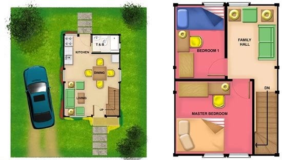Stavět s láskou rodiny: House design 50 sqm 100