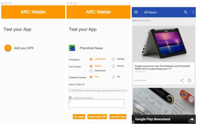 ARC Welder Chrome app