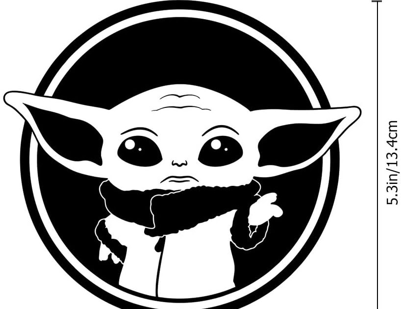 Baby Yoda Black And White - Movie Wallpaper