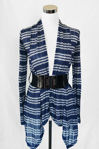 Light weight Striped Cardigan w/ Wide Belt