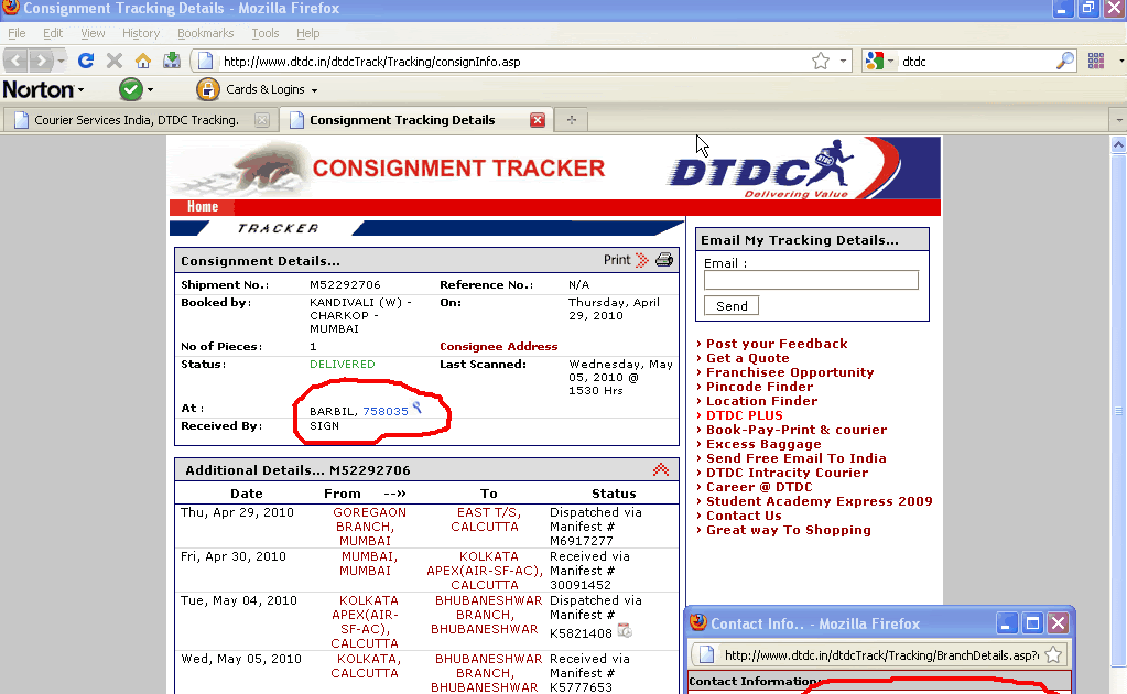 Track details. Indian track number. DTDC. Ex-Post tracking Error.