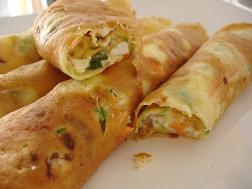 Vegetable crepes with cottage filling