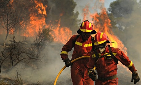 Wildfires Zaragoza in Spain