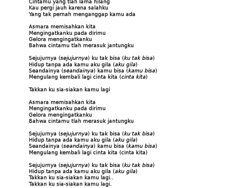 Teks Andaikan Kau Datang - Lina Pdf