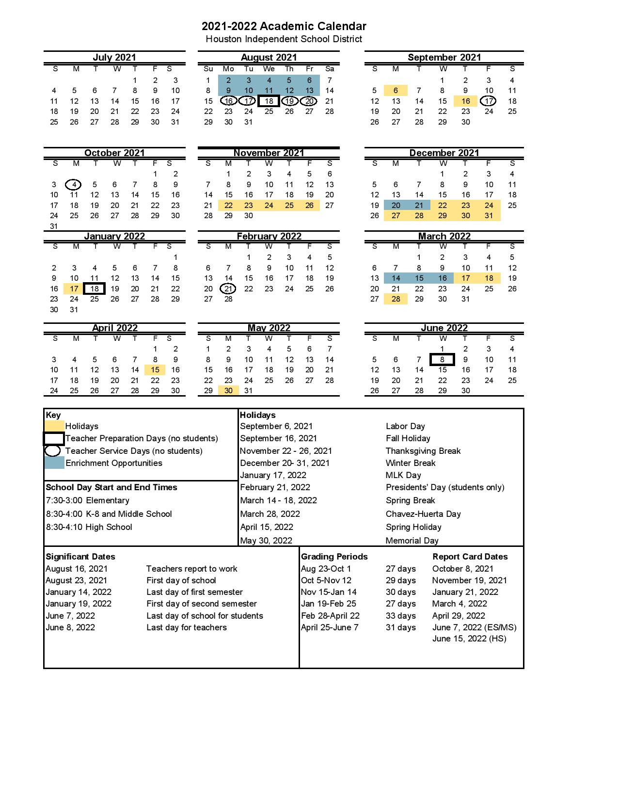 Katy Isd Calendar 2022 2023 Hisd Spring Break 2022 - Calendar Fall 2022