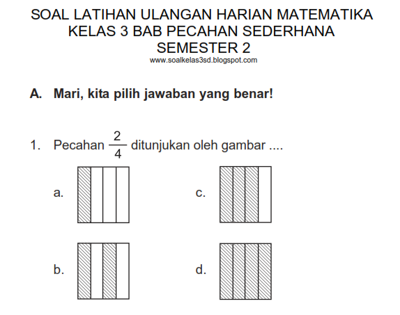 Contoh Soal Dan Jawaban Pecahan Kelas 5 Sd - Jawaban Buku